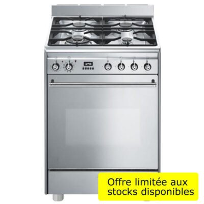 smeg élite cuisinière, 60cm, inox, porte miroir, cuisinière smeg gp61x9