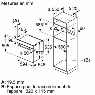 iq300, four intégrable avec fonction vapeur, 60 x 60 cm, inox hr372g0s3f