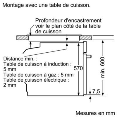 iq300, four intégrable avec fonction vapeur, 60 x 60 cm, inox hr372g0s3f