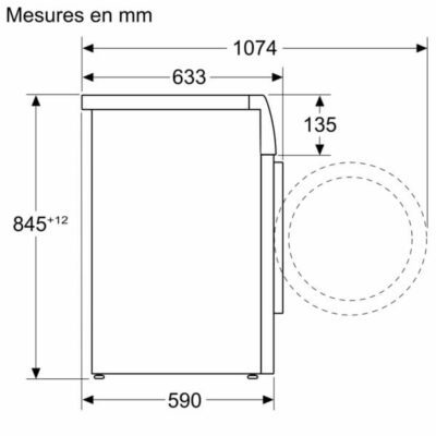 série 6, lave linge front, 10 kg, 1400 trs/min siemens wgh254a0fr