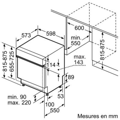 série 6, lave vaisselle encastrable avec bandeau, 60 cm, acier brossé. smi6ycs02f