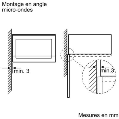 série 4, micro ondes intégrable, noir bosch bfl523mb1f