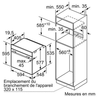 iq700, four intégrable, 60 x 60 cm, noir siemens hb774g2b1