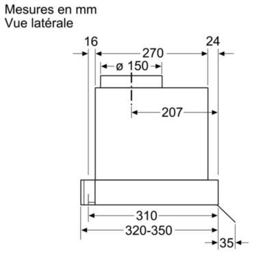 série 4, hotte design intégré, 90 cm, clear glass bosch dbb96af60