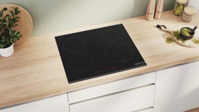 plaque de cuisson bosch serie 6, 60 cm, noir, sans cadre pie631hb1h