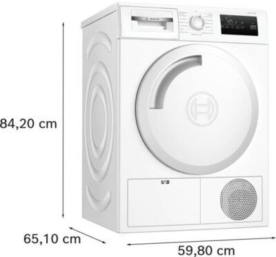 sèche linge bosch à condensation série 4, 8 kg wtn83209fr