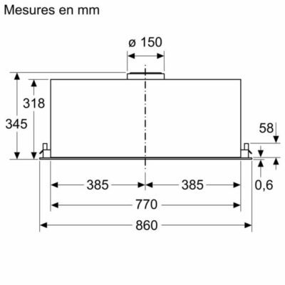 groupe filtrant siemens iq500, 86 cm, inox lb87nac50