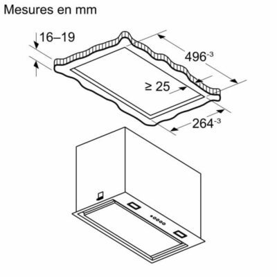 groupe filtrant siemens iq500, 52 cm, inox lb56nac50