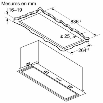 groupe filtrant siemens iq500, 86 cm, inox lb87nac50