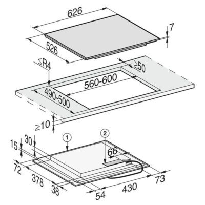 table de cuisson à induction avec zone de cuisson powerflex pour une puissance maximale km 7466 fr 125 edition