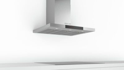 hotte murale bosch série 6, 90 cm, inox dwb98jq50