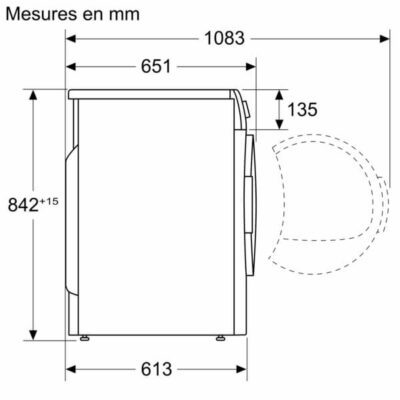 sèche linge bosch à condensation série 4, 8 kg wtn83209fr