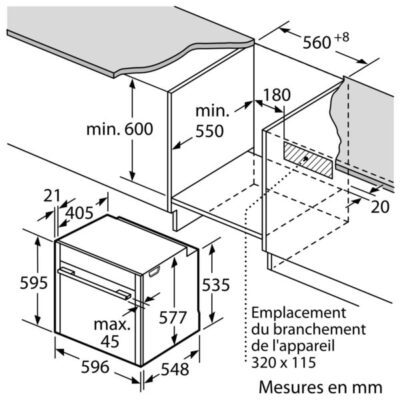 n 70, four intégrable, 60 x 60 cm, inox b54cr71n0f