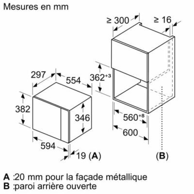 micro ondes bosch blanc, série 4, bfl523mw1f