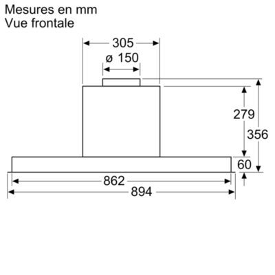 hotte intégrée bosch série 4, 90 cm, clear glass dbb96af60