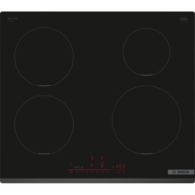 plaque de cuisson bosch serie 6, 60 cm, noir, sans cadre pie631hb1h