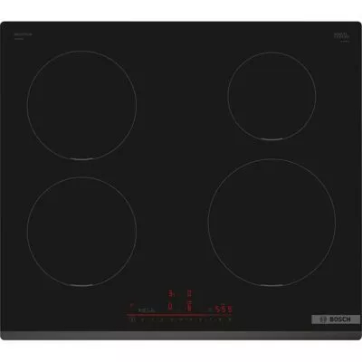 plaque de cuisson bosch serie 6, 60 cm, noir, sans cadre pie631hb1h