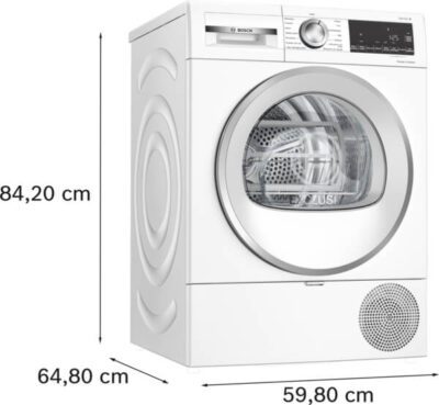 sèche linge bosch série 6 pompe à chaleur, 9 kg. wqg2420mfr