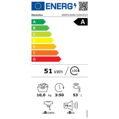 lave linge frontal electrolux ew6f5120wa