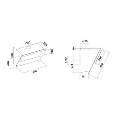 hotte décorative murale 85cm falmec versoeasy1420