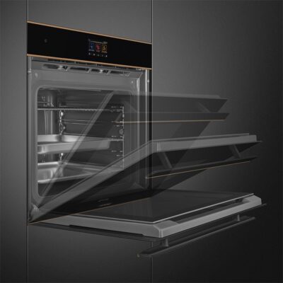 four 60 cm vapor clean noir combiné vapeur esthétique dolce stil novo smeg so6604s4pnr