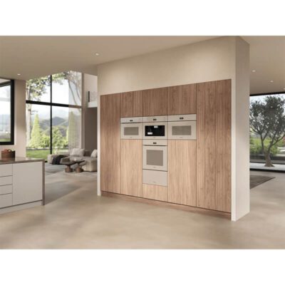 four miele combiné micro ondes sans poignée h 7440 bmx perle beige