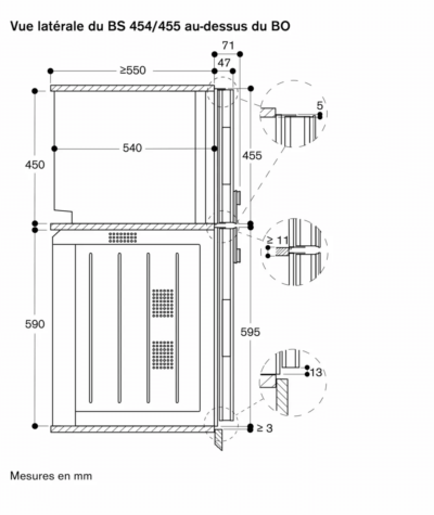 série 400 four combi vapeur 60 x 45 cm charnières de la porte: À droite, anthracite gaggenau bs450101