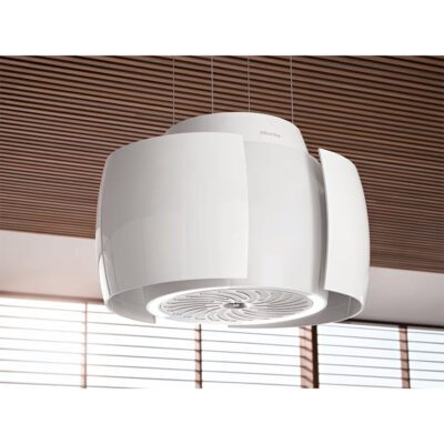 hotte pour îlot design miele da 7378 d aura 4.0 ambient blanc brillant