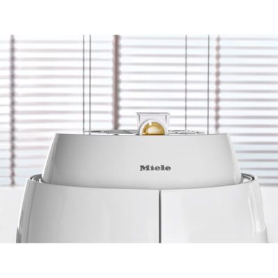 hotte pour îlot design miele da 7378 d aura 4.0 ambient blanc brillant