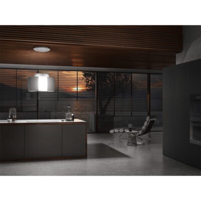 hotte pour îlot design miele da 7378 d aura 4.0 ambient blanc brillant