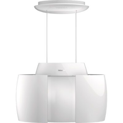 hotte pour îlot design miele da 7378 d aura 4.0 ambient blanc brillant