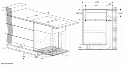 série 200 table de cuisson flex induction avec système de ventilation intégré 80 cm gaggenau cv282101