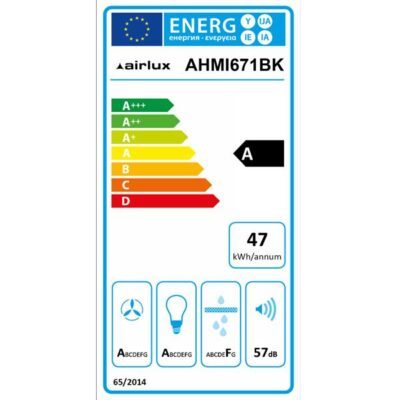 hotte décorative murale airlux ahmi671bk