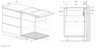 série 200 table de cuisson flex induction avec système de ventilation intégré 80 cm gaggenau cv282101