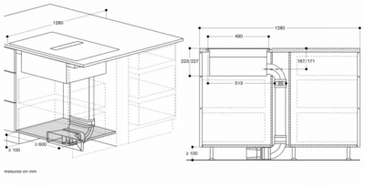 série 200 table de cuisson flex induction avec système de ventilation intégré 80 cm gaggenau cv282101