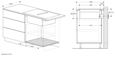 série 200 table de cuisson flex induction avec système de ventilation intégré 80 cm gaggenau cv282101