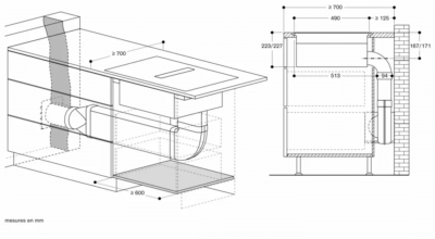 série 200 table de cuisson flex induction avec système de ventilation intégré 80 cm gaggenau cv282101