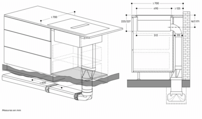 série 200 table de cuisson flex induction avec système de ventilation intégré 80 cm gaggenau cv282101